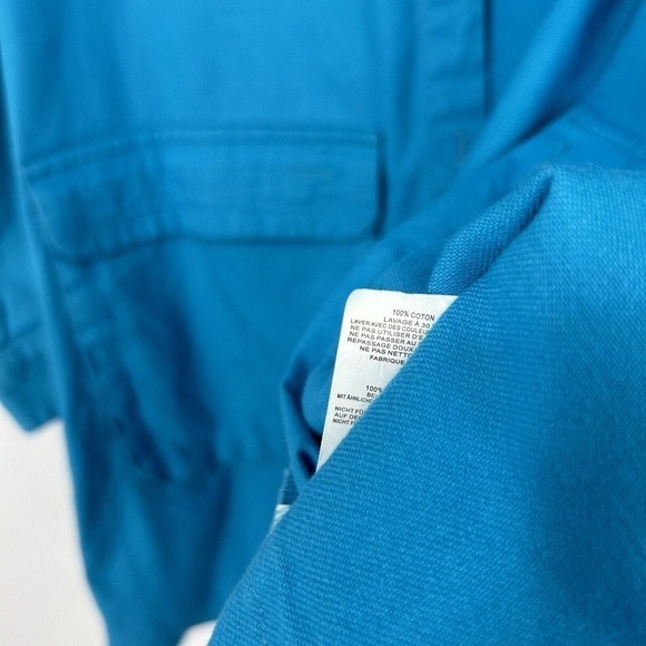 PLT Pretty Little Thing Blue Shacket Button Front Pockets Lightweight Size 8 - Picture 11 of 11